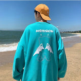 Women's Sweatshirt Reflective Bear Couple Clothes Korean Fashion Autumn Casual Pullovers O-Neck Loose Harajuku Oversized