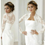 Wedding Bolero Long Sleeve Bridal Jackets Lace Top White Ivory Wraps Bride