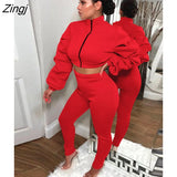 Fall Winter Black 2 Two Piece Sets Tracksuit Womens Outfits 2022 Long Sleeve Tops And Pants Sets Female Matching