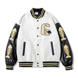 Hop Baseball Jacket Man Coat Smiley Letter B Embroidery Patchwork Oversized Streetwear Bomber Varsity Fashion Street