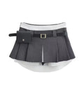 Women's Pleated Skirts Grey Vintage Female Streetwear Korean High Waist Fashion Y2k E-girl A-line Black Mini Skirt Shorts