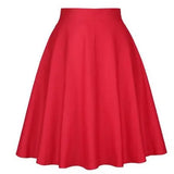 Dot 50s Vintage Woman Tunic Skirt High Waist Pleated Midi Retro Clothing Summer Audrey Hepburn Chic Swing Beach