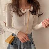 Sweater Women Solid Color O-neck Pullovers Basic Primer Pull Femme Button Chic Jumper Soft Slim Autumn Knitted