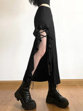 High Waist Irregular Split Goth