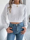 Shooting 2025 Autumn And Winter Sexy Dew Button Hollow Long-Sleeved Cover Sweater Women's