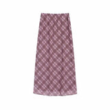 Vintage Plaid Print Maxi SkirtOutfit