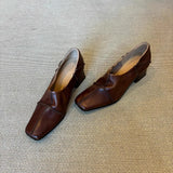 With A Foot Deep Mouth Small Leather Shoes Women 2025 New Retro Wind Side Simple Coarse Soft Leather Single
