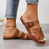 Summer New Flat Cool Slippers Women's Large Code Pure Color Wearing Casual Women's
