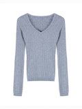 Slim Fit V-Ausschnitt Langarm