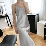 Stretch Lace Satin Slip Dress for Women Plus Size Summer Dress Clothing Women Black Sexy