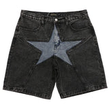 Harajuku Denim Shorts 2022 New Men Patchwork Oversized Hip Hop Blue Jeans Shorts Summer Casual Loose