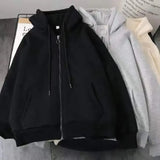 new American retro letter embroidery zipper hoodie women's Y2K street casual loose sweatshirts trend wild long-sleeved
