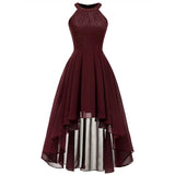 Summer Women Red Short Front Long Back Party Dress Vintage Elegant Sleeveless 2022 Night Dinner Dresses