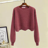 Winter Knitted Two Piece Set Women Casual Pullover Long Sleeve Knitting Sweater And Wide Leg Pants Sets For Women
