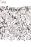 2023 Sequin Skirt Women Glitter Silver Short Skirt Woman Fashion High Waist Mini Summer Skirts Shiny Sexy Women's