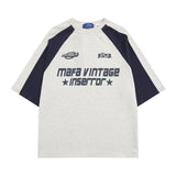 Raglan Short Sleeve Patchwork T-shirtOutfit