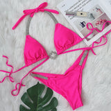 Zingj New Sexy Strap Swimsuit Luxury Rhinestone Bikini Tropical Flower Bathing