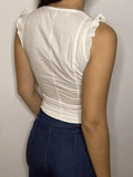 Flutter Sleeve Lace Up Corset Top- Outfit