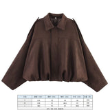 Spring Pilot Jacket Bat Sleeve Zipper Loose Tuffen Jacket Women's Casual