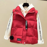 Autumn Korean Fashion Thicken Waistcoat Women Sleeveless Patchwork Female Jacket Mujer Tanks Street Wear Coats New