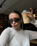 Striped See-Through Long Sleeve Top-Outfit