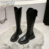 knee boots 2022 autumn and winter new long boots female knight boots thick bottom retro all-match thin and high