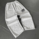 Men's Hip-Hop Letter-Print Sweatpants Trendy Street Loose-Fitting Broad Leg Trousers Drawstring Straight