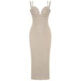 Bandage Dress Women Summer 2021 New Spaghetti Strap Bodycon Party Club V Neck Ladies