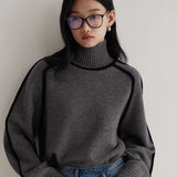 Maillard Autumn Winter Stripes Thin Leisure Loose Set Knitted Lazy Wind