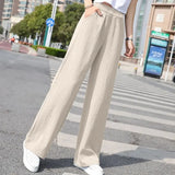 Cotton Linen Oversize Streetwear Women Wide Leg Pants Summer Elastic High Waist Y2k Trousers Loose Harajuku Casual