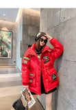winter new label hooded cotton coat Korean version loose waist all-match bread coat cotton jacket