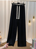 Winter 3 Piece Sets For Women Outfits Korean Casual Basic Top+hollow Out Knitted Sweater+drawstring Pant Sets Women