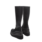 Zingj 43 Gothic Style Thick Bottom Boots Motorcycle Knight Boots But Knee Big Head Show Thin Tall Boots