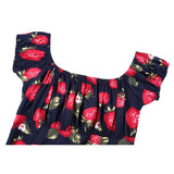 Short Sleeve Retro Vintage Women Blouse Strawberry Printed Sexy Slash Neck Cotton Office Chic 2022 Shirts for
