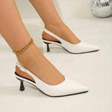 Summer New British Wind Tip Thin With A Word Buttoned Fashion Sandals Women's High