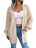 And Winter Lantern Sleeve Casual Pocket Cardigan Sweater Coat Explosion Women's