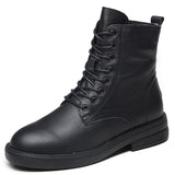 Leather Martin Boots Girl Retro Style British