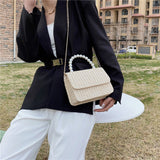 Straw Pearl Cross Body BagOutfit