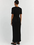 Ribbed Short Sleeve Maxi Dress&nbsp;-Outfit