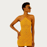 High-End Summer Women's Temperament High-End Slings Bare Back Hollow Short Dress
