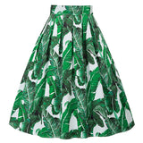 Green Pleated Short Skirts High Waist Cotton Hepburn Style Casual Summer Beach Boho Skater Retro Vintage Party