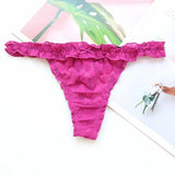 2XL Plus Size Women's G String Ruffled Underwear Panties Bow Sexy Lingerie Thongs Lace T-back Seamless Ruffles