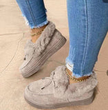 Women Winter Boots Warm Plush Velvet Ankle Snow Boots Lace Up Soft Winter Sneakers Comfortable Cotton Shoes for