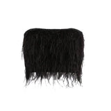 Women Sexy Top 2022 New Summer Fashion Feathers Strapless Clothing Club Party Elegant
