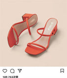 size open-toe high-heeled sandals women's 2022 summer new square head thin straps thick heel mid-heel