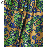 Women Vintage Patchwork Paisley Print Straight Pants Female Chic Elastic Waist Retro Long Trousers Pantalones Mujer