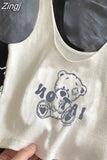 Top Bear Sleeveless Women Slim Fit Summer Sexy Crop Tops Versatile Short Length High Street Y2k Hotsweet Ropa De