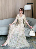 New Sling Style High-Waisted Dress Temperament Commuter National Style Dress With Inner
