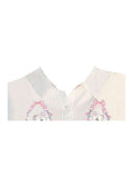 Women Tees Y2k Cropped Tops Tees Girl Cute Sexy Clothing Streetwear Short Sleeve Polo-neck Kawaii Cat Embroidery T