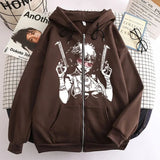 Anime Harajuku Hoodie Women Kpop Y2k Clothes Oversized Sweatshirt Genshin Impact Sweater Zip Up Man Demon Slayer